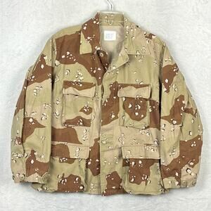 VTG Desert Storm US Military BDU Coat Mens M Short Camo Chocolate Chip Army 90s